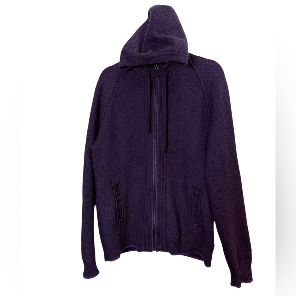 Ted Baker London Merino Wool Men's Navy Blue/Purple Zip-Up Hoodie sz M